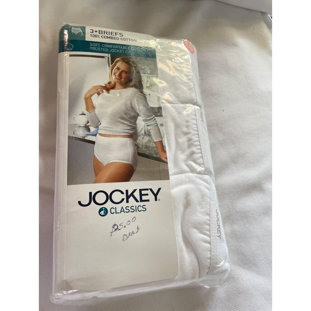Jockey Womens 3-Pack Briefs 100% Combed Cotton Soft Comfortable Classic Fit Size